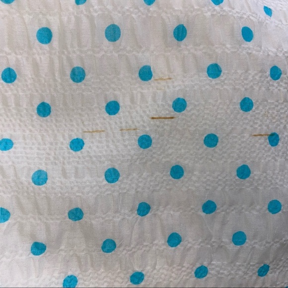 Crewcuts white blue polka dot open back dress Sz XXL NEW WITH DEFECT - Picture 3 of 4